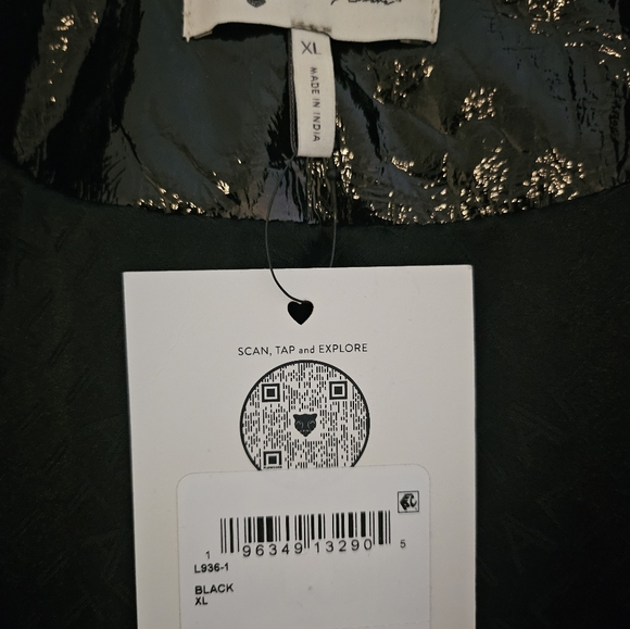 LITA by Ciara Glazed Leather Trench Black XL - Picture 4 of 7